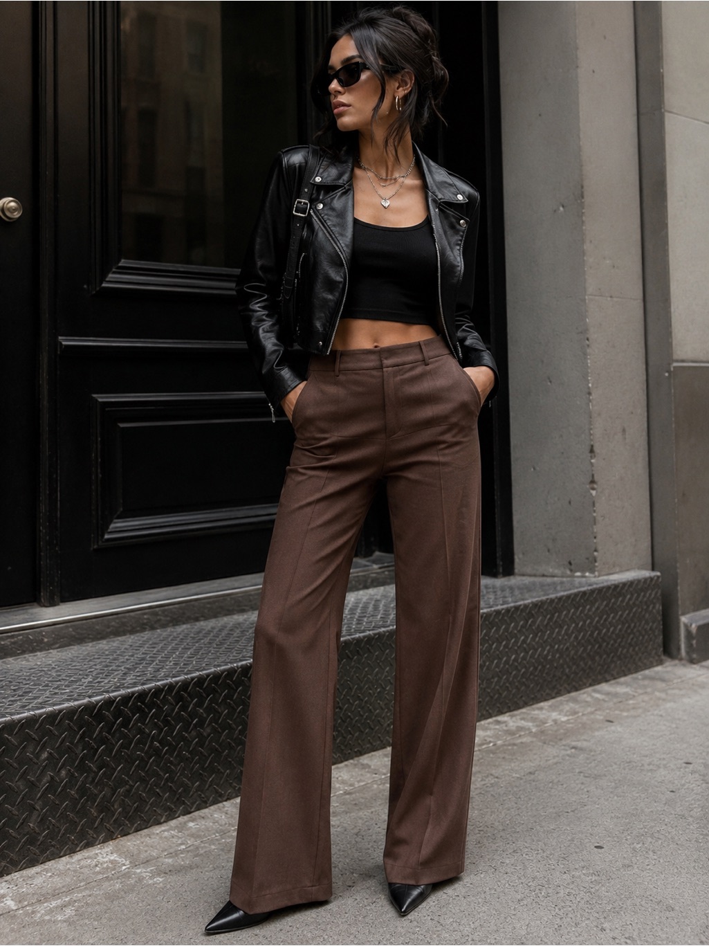 Nwt $345 Ow Collection Brown Abril Suit Pant Revolve Trousers Sz Small